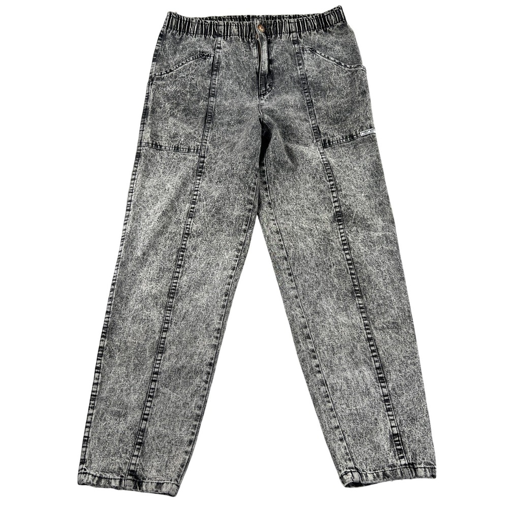 Vintage Cherokee Acid Wash Jeans Womens 12 Gray High Rise Tapered 80s Mom Denim
